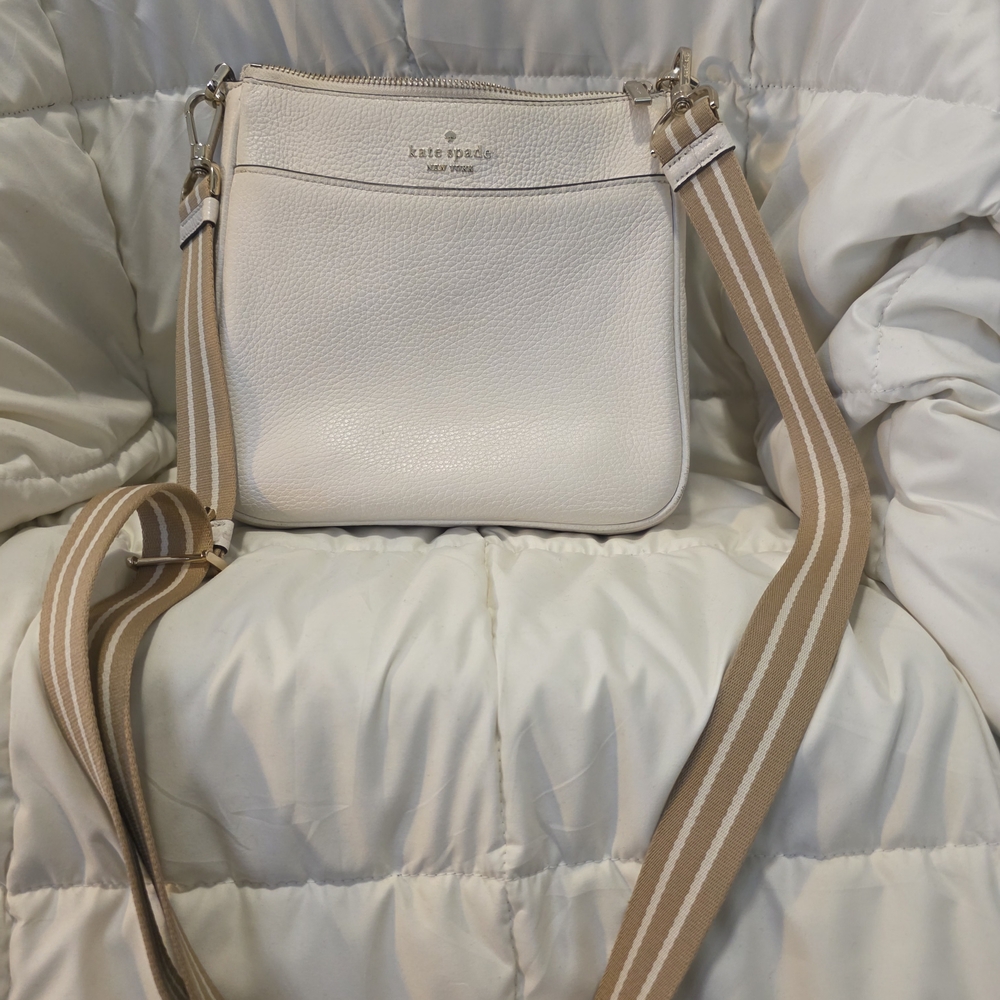 Kate Spade White and Tan Crossbody Bag